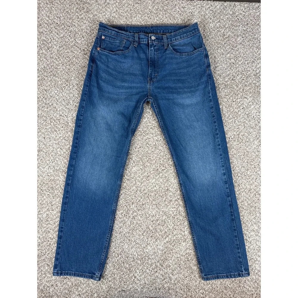 Levis 505 Jeans‎ Mens 34x32 Regular Straight Fit Blue Denim Classic 5 Pocket